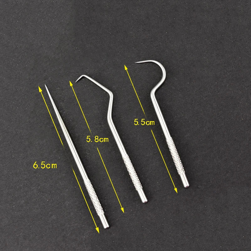 Portable Dental Tools Set Flossing Tooth Picking Tool 430 Stainless Steel Spiral Ear Pick Spoon Kit Oral Hygiene Tartar Removal