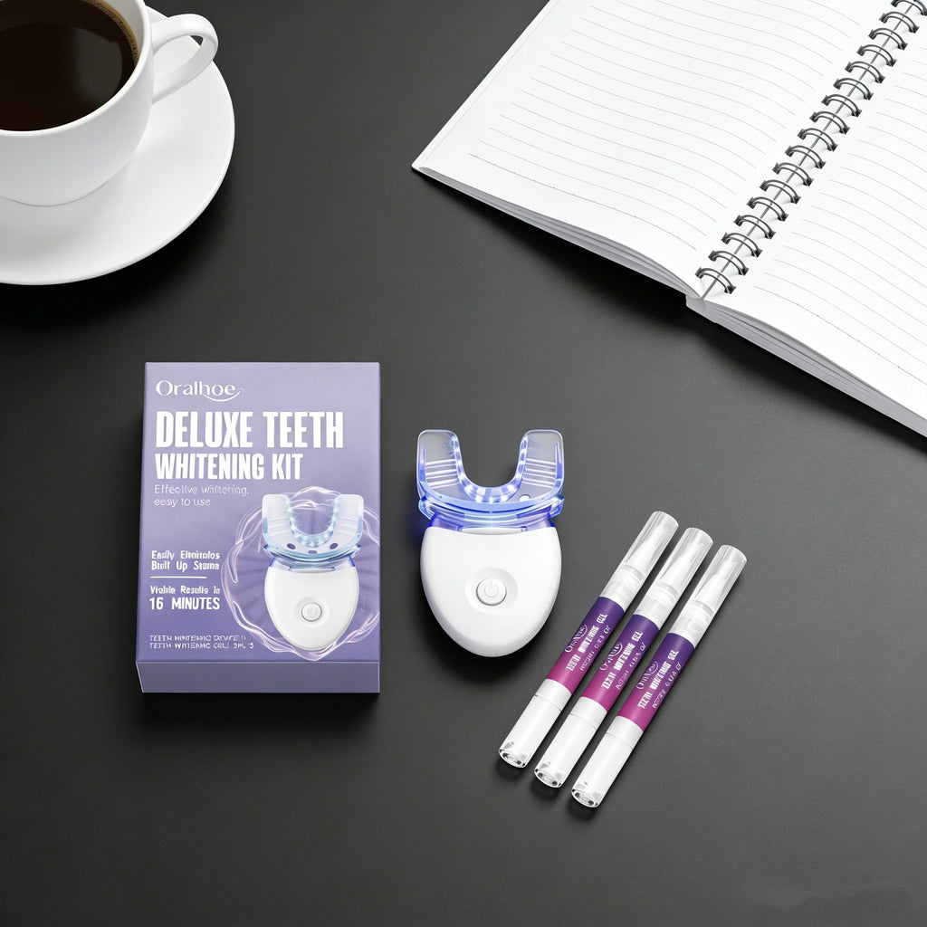 Oralhoe Teeth Care Set Oral Hygiene Remove Stains Dental Blue Light No Sensitivity For Travel Beauty Teeths Bleach Clean Gel Kit